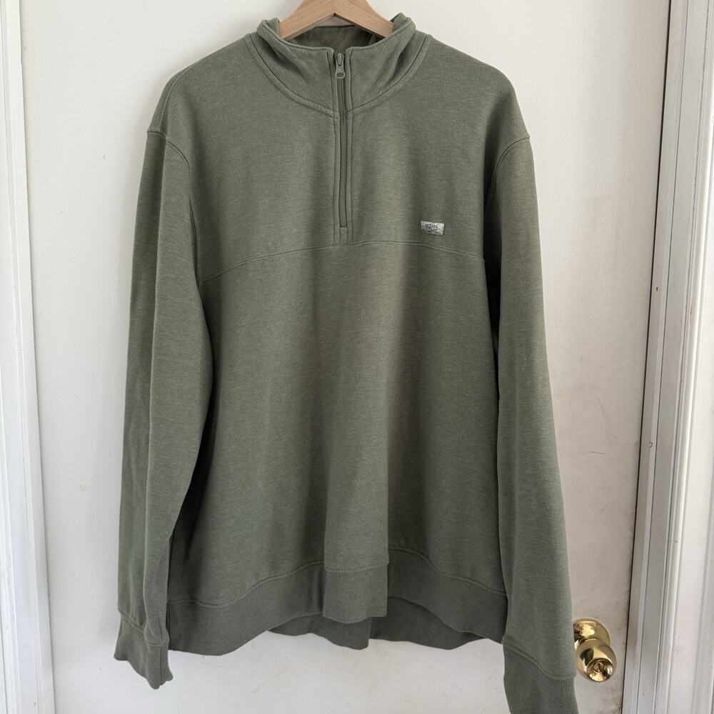 Ocean Coast Mens Pullover XL Fleece Lined Long Sleeve 1/4 Zip Outdoor Hiking